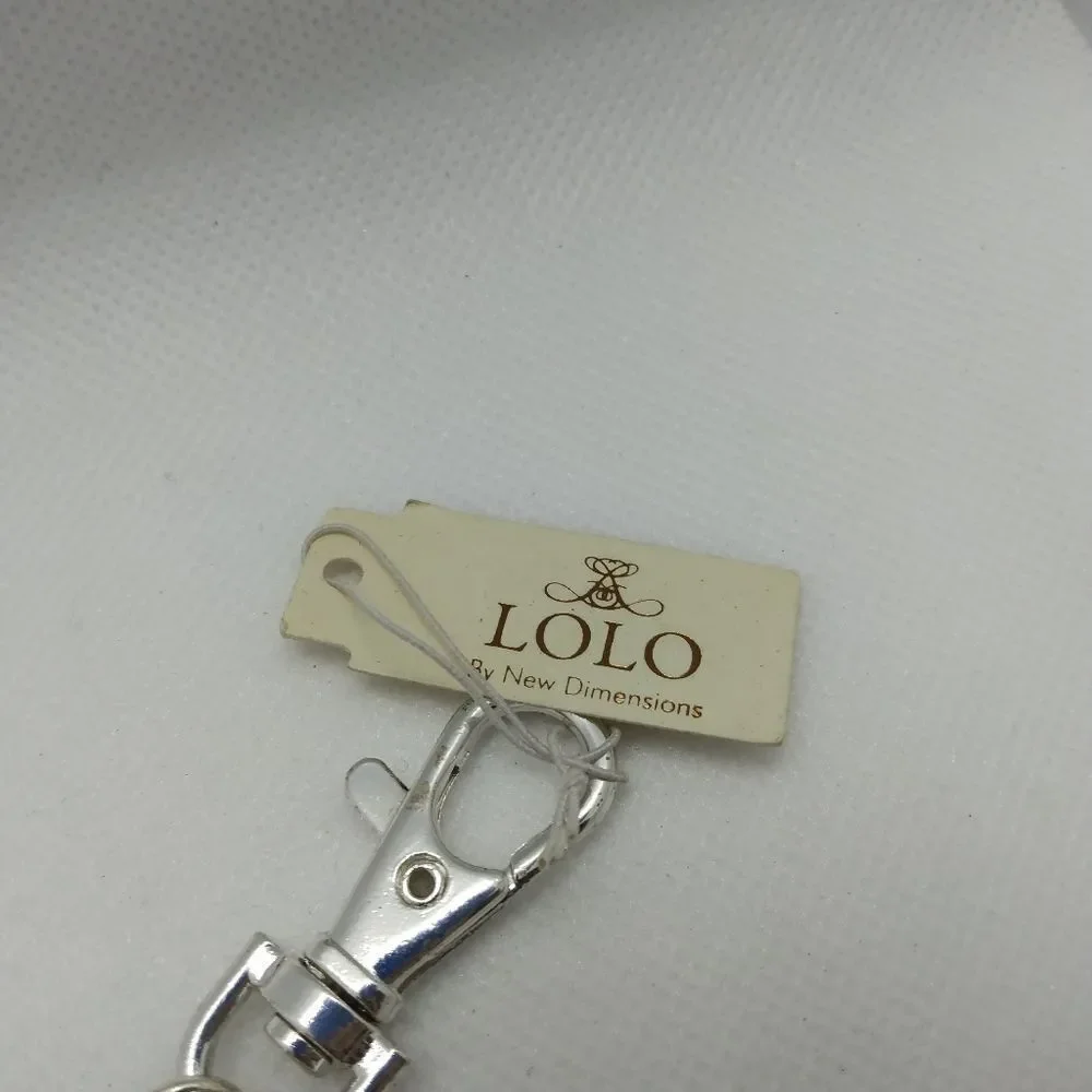 Lolo black and silver‎ Murano keychain nwt